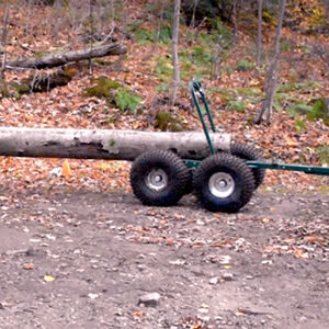 Muts ATV logging skidder attachment